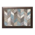 thumbnail image 1 of Rustic Grey-Brown, Blue Zig Zag Chevron Patterned Print by Cynthia Coulter (Not Printed on Wood); One 14x11in Brown Framed Print, 1 of 3