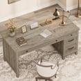 thumbnail image 1 of Rustic Grey Charging Functional Computer Desk, 1 of 8