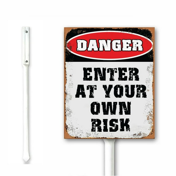 Rustic Halloween Yard Sign Enter At Your Own Risk Halloween Metal Sign ...