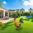 thumbnail image 1 of Rustic Hand Painted Metal Rooster Garden Statue Outdoor Yard Patio Farmhouse Decoration For Lawn, Vibrant and Detailed Artwork, Durable Outdoor Use, 1 of 6