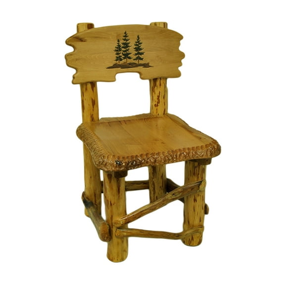 Rustic Handcrafted Wooden Pine Tree Forest Dining Chair