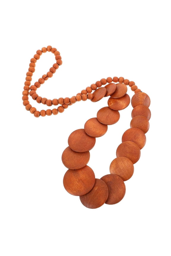 Rustic Handmade Beaded Necklace for Women Wooden Jewelry