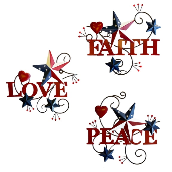 Rustic Hanging Metal Americana Star Patriotic July 4th Wall Decoration