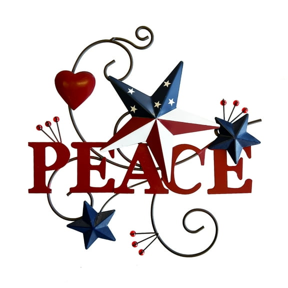 Rustic Hanging Metal Americana Star Patriotic July 4th Wall Decoration