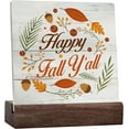 thumbnail image 1 of Rustic Happy Fall Y'All Sign Fall Autumn Ceramic Table Sign Halloween Sign Farmhouse Home Desk Shelf Decor, 1 of 5