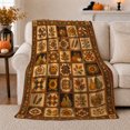 thumbnail image 1 of Rustic Harvest Pattern Pattern, Cozy Friendship Quote Scene, Warm Flannel Blanket for Ranch House and Living Room, Art Lovers Thanksgiving Gift, Festive Home Decor, 1 of 9