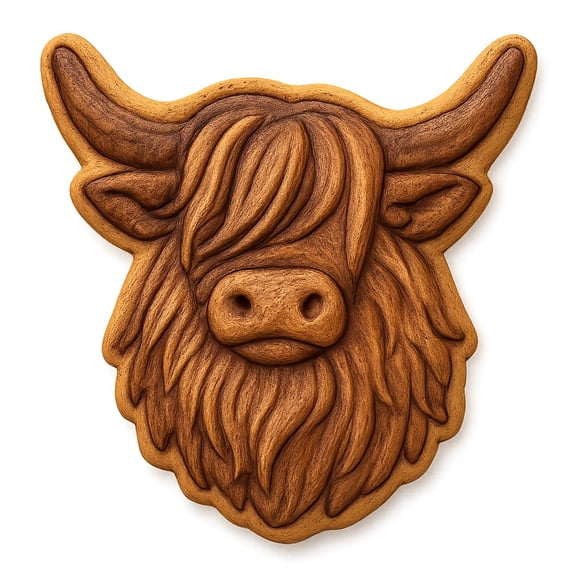 Rustic Highland Cow Cookie Cutter - 4x3.5" Premium Baking Design