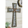 thumbnail image 1 of Rustic Holy Bible Scriptures Ornate White Lace Stencil Antiqued Wall Cross, 1 of 10