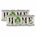 thumbnail image 1 of Rustic Home Curtain Valances for Windows, Kitchen Valance Window Treatments Panel 2 Pack, Eucalyptus Leaves Floral Beige Buffalo Plaid Rod Pocket Short Curtains for Bathroom Bedroom 42 x 12 Inch, 1 of 8