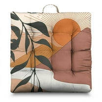 Rustic Home Decor Floor Pillow 22x22 Inch Square Cushion, Artistic Print, Cozy for Tatami & Fireplace Seating