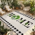 thumbnail image 1 of Rustic Home Outdoor Rug for Patio/Deck/Porch, Non-Slip Large Area Rug 4 x 6 Ft, Eucalyptus Leaves Floral Beige Buffalo Plaid Indoor Outdoor Rugs Washable Area Rugs, Camping Rug Carpet Runner, 1 of 8
