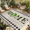 thumbnail image 1 of Rustic Home Outdoor Rug for Patio/Deck/Porch, Non-Slip Large Area Rug 5 x 8 Ft, Eucalyptus Leaves Floral Wooden Buffalo Plaid Indoor Outdoor Rugs Washable Area Rugs, Camping Rug Carpet Runner, 1 of 8