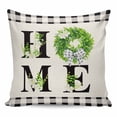 thumbnail image 1 of Rustic Home Pillow Covers 26x26 Inch Decorative Throw Pillow Cover, Eucalyptus Leaves Floral Beige Buffalo Plaid Sofa Pillowcases Accent Cushion Case Home Decor Bedroom Living Room, 1 of 6
