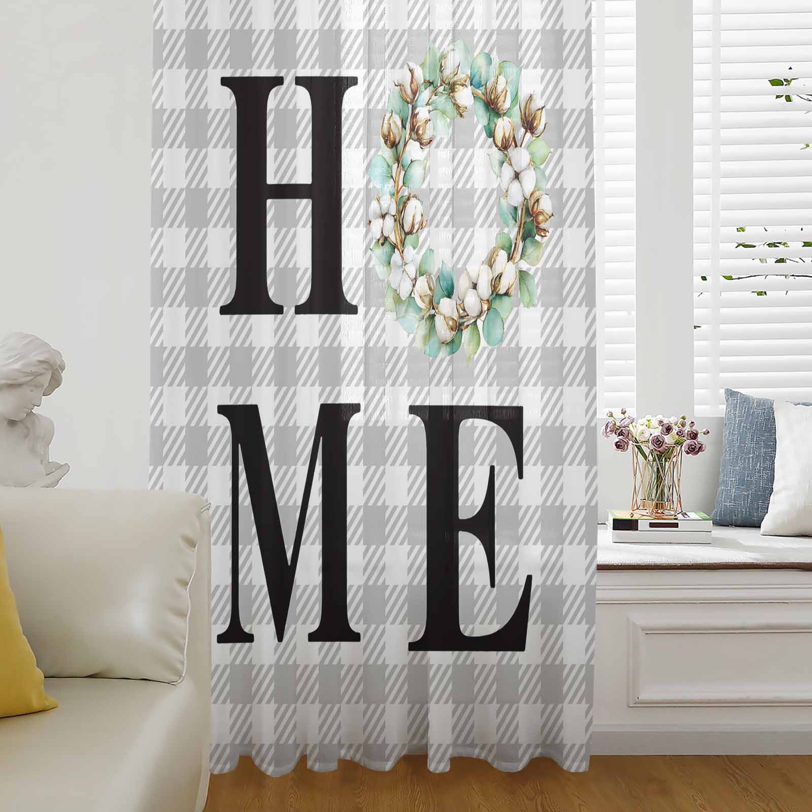 Rustic Drapery Rustic Home Semi Sheer Curtains Drapes for Living Room, Bedroom, French ...