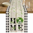 thumbnail image 1 of Rustic Home Table Runner 90 Inches Long Farmhouse Dress Scarves, Eucalyptus Leaves Floral Wooden Buffalo Plaid Dining Tablerunner for Coffee Table/Kitchen Island/Party Décor, 13" x 90", 1 of 8
