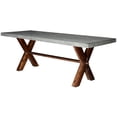thumbnail image 1 of Rustic Homes Kayden 84"W Concrete Coated Trestle Dining Table w/Wood Base Gray, 1 of 4