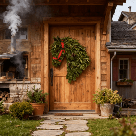 Rustic Horse Head Wreath – Handmade Christmas Decor for Front Door, Equestrian Style Holiday Garland with Velvet Bow, Perfect for Horse Lovers and Farmhouse Spaces