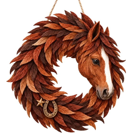 Rustic Horse Head Wreath Western Farmhouse Wall & Door Decor (Three ...