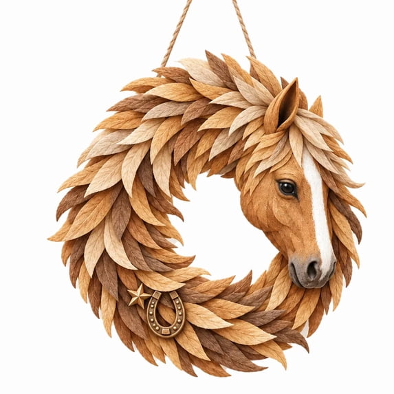 Rustic Horse Head Wreath Western Farmhouse Wall & Door Decor (Three ...