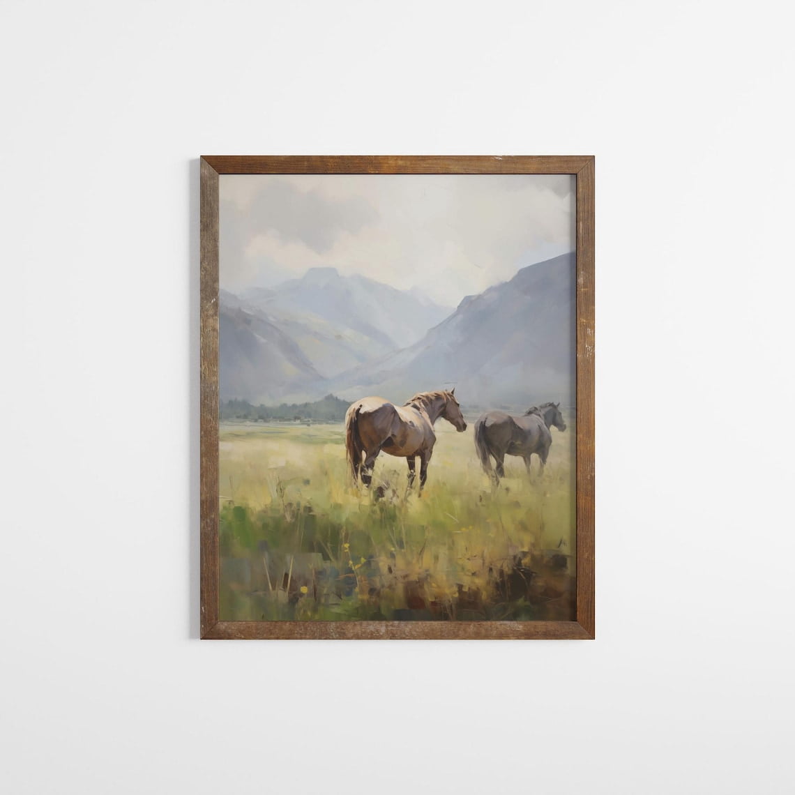 Rustic Horse Design Rustic Horse Rustic Farmhouse Decor Equestrian Print Western Cowboy ...