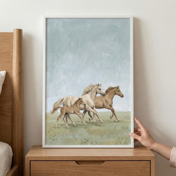 Rustic Horse Trio Farmhouse Equine Wall Decor Unframed Paper Print