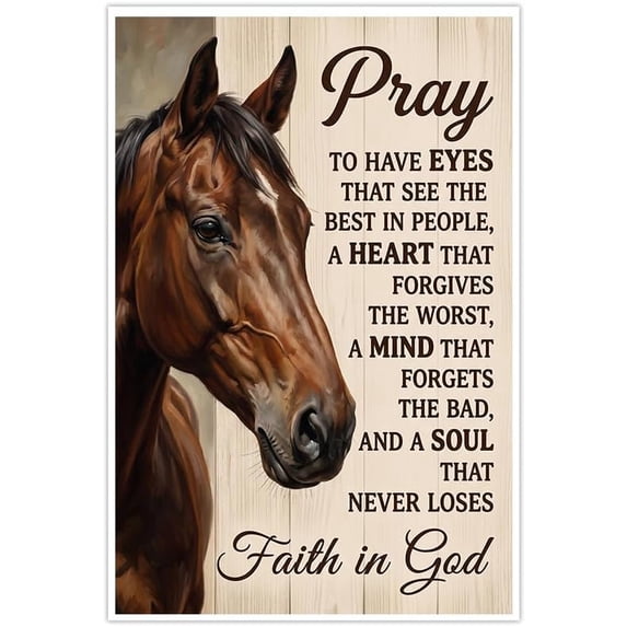 Rustic Horse Wall Art Inspirational Christian Faith Western Farmhouse ...