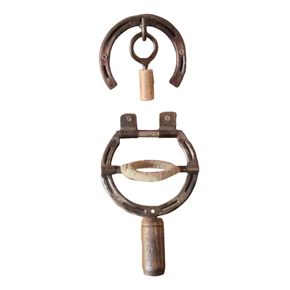 Rustic Horseshoe Wine Opener Wall Mounted Corkscrew Unique Gift for Wine Lovers Kitchen Bar