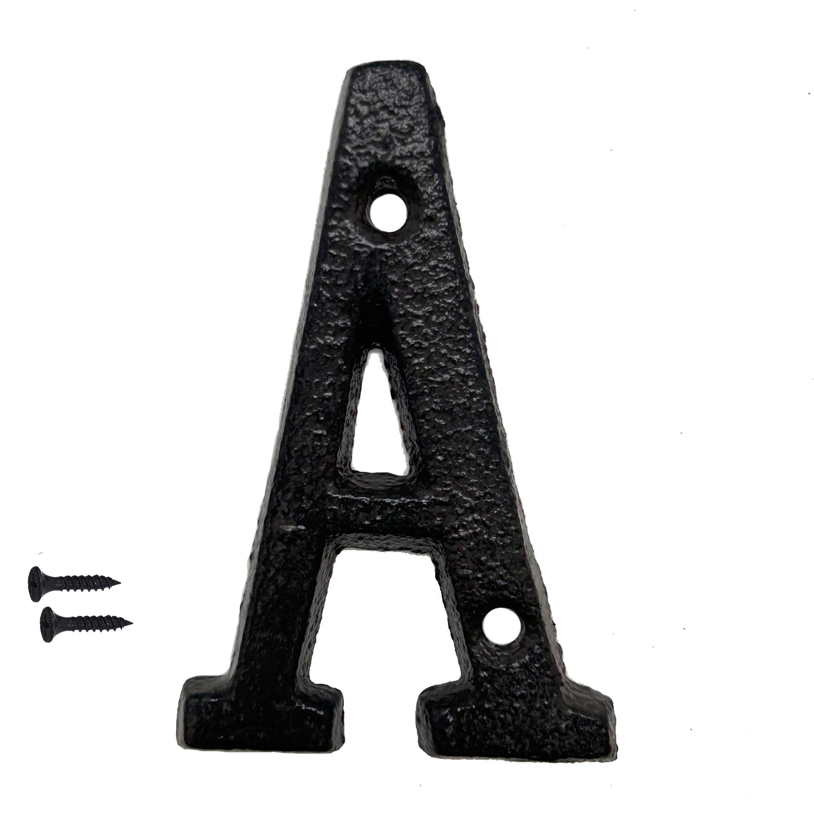 Rustic House Number 3 inch Vintage Decorative Cast Iron Metal Alphabet Letters Wall Sign Hanging Address Name Sign Letter(A)