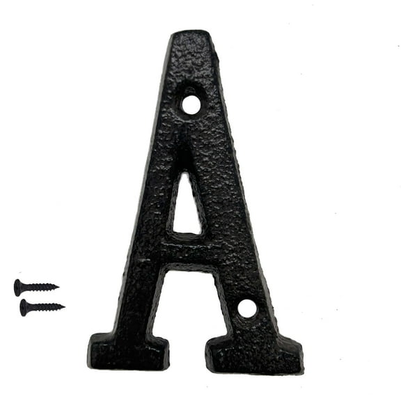 Rustic House Number 3 inch Vintage Decorative Cast Iron Metal Alphabet Letters Wall Sign Hanging Address Name Sign Letter(A)