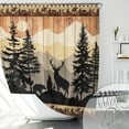 thumbnail image 1 of Rustic Hunting Deer Shower Curtain Set for Bathroom, Forest Woodland Cabin Bathroom Decorations, Farmhouse Country Lodge Bathroom Decor Polyester Fabric-72" x 72", 1 of 6