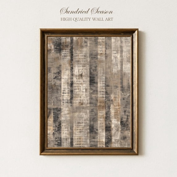 Rustic Industrial Abstract Weathered Grid Texture Taupe Black Moody Neutral, Unframed Paper Poster 16x20in