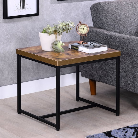 Rustic Industrial Appeal / In Living Room Setup / Oak Finish & Metal