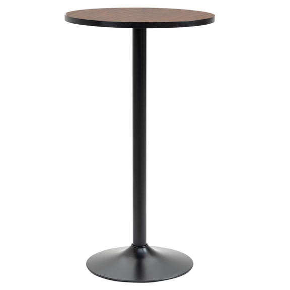 Rustic Industrial Bar Height Table with Elm Wood Top - 42 Round Pub Table for Small Dining Area, Black Steel Base