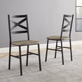 thumbnail image 1 of Rustic Industrial Wood Grey Wash Dining Chair, Set of 2 by Manor Park, 1 of 10