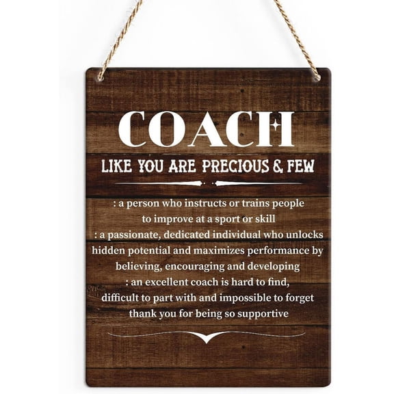 Rustic Inspirational Coach Wood Decor Sign, Coach Like You are Precious Printed Wood Sign Wall Art, Hanging Door Sign, Motivational Decorative Wood Sign Home Office Decor 8x10