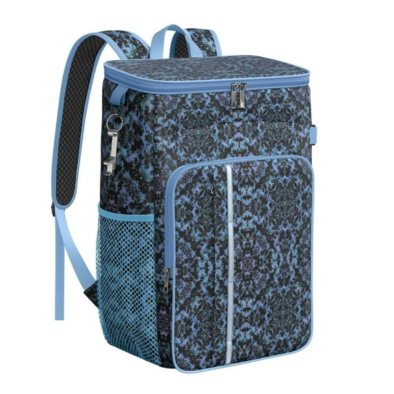Rustic Insulated Backpack Cooler - 20L Soft Cooler Bag, Artistic Design for Outdoor Enthusiasts