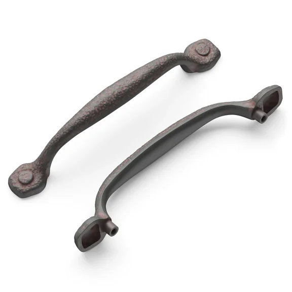Rustic Iron Cabinet Handle Pulls Solid Metal Core 128Mm High Quality Hardware
