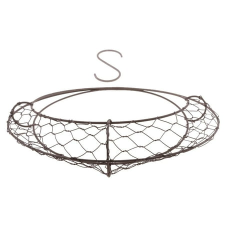 Rustic Iron Wire Wreath Frame, Planter, Iron Hanging Planter, Plant Holder (Plants Are Not Included) , Moon Shape Size
