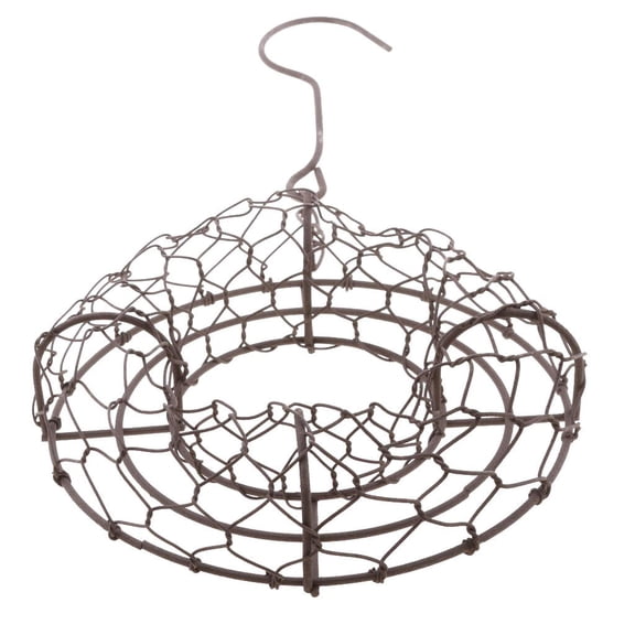 Rustic Iron Wire Wreath Frame Succulent Pot Iron ing Planter Plant Holder (Plants Are Not Included) - 15cm Round Shape