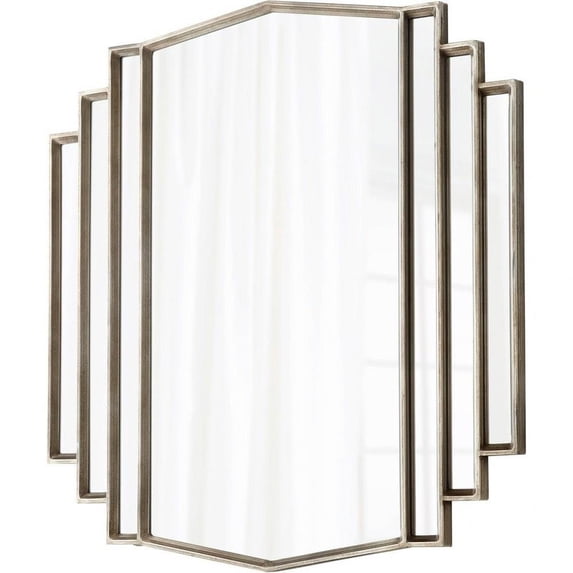 Rustic Irregular Wall Decor Mirror in Bronze Finish with Long Stripes and Slices Of Glass 40 inches W X 39.75 inches H Bailey Street Home