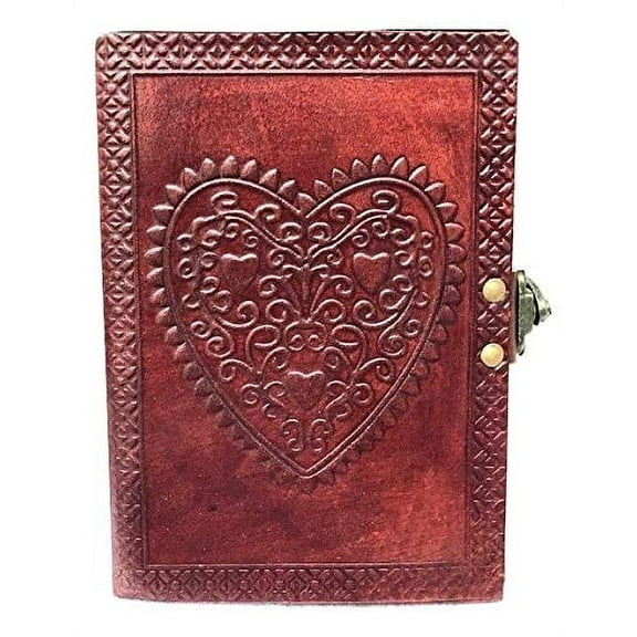 Rustic Journal Vintage Heart Lockable Blank Diary & Journal, Brown