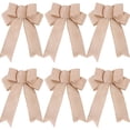 thumbnail image 1 of Rustic Jute Bows Burlap Wreaths Bows Christmas Tree Topper for Wedding Holiday Birthday Party Decoration 6 PCS, 1 of 6
