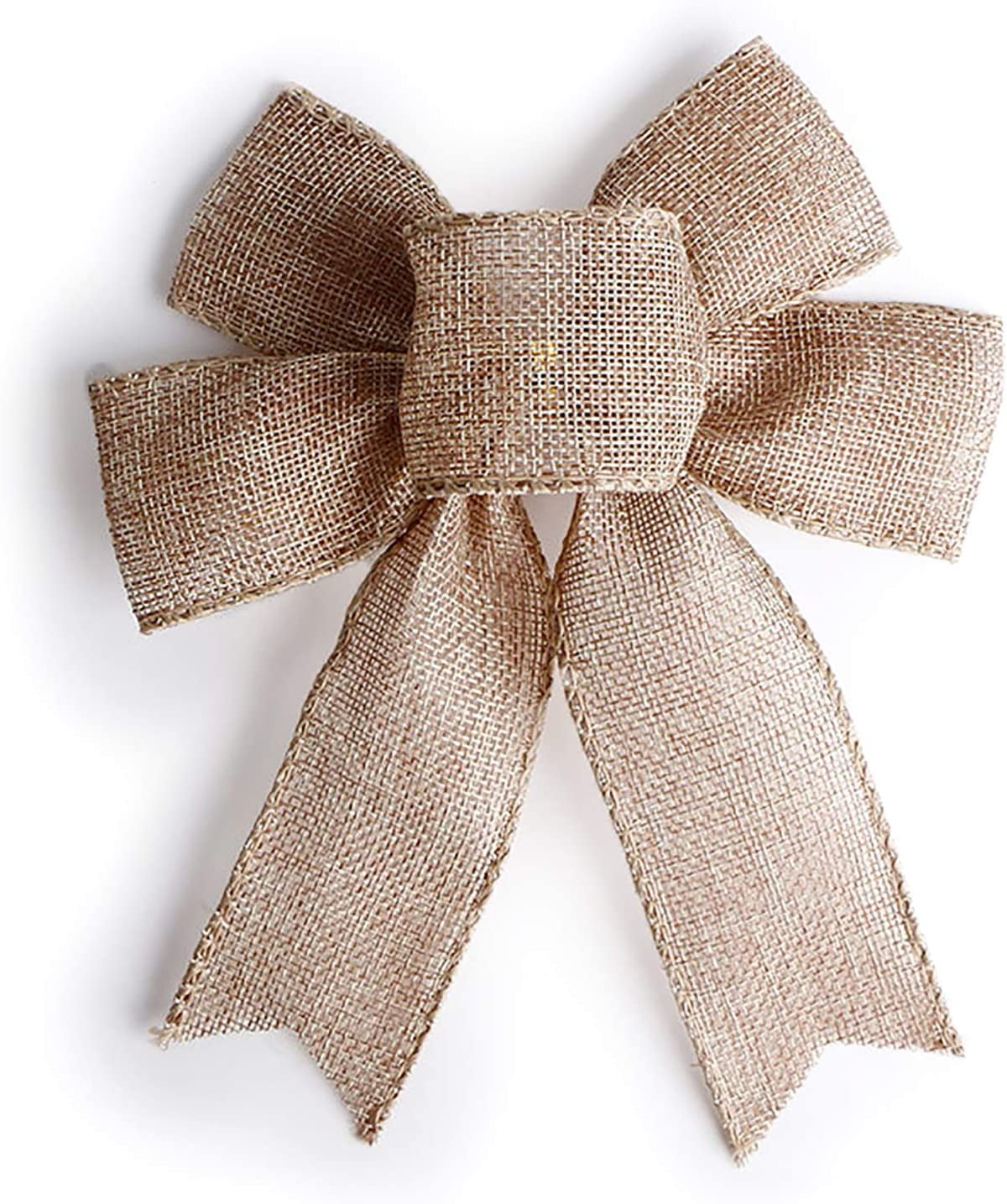 Rustic Jute Bows Burlap Wreaths Bows Christmas Tree Topper for Wedding