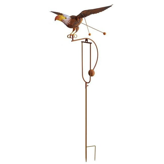 Rustic Kinetic Metal Single Eagle Rocker Stake