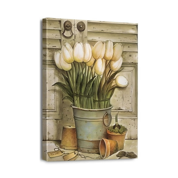 Rustic Kitchen Canvas Prints Vintage Kitchenware Wall Art for Home Dining Room (12x16inch)