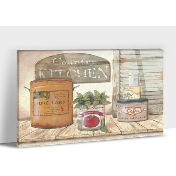 Rustic Kitchen Canvas Wall Art, 12x18 Inches, Kitchen Decor
