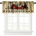 thumbnail image 1 of Rustic Kitchen Curtain Valance, Farmhouse Animal Cow Pig Chicken Window Valance, Western Country Style Window Treatment Valance for Living Room,54x18in, 1 of 5