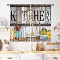 thumbnail image 1 of Rustic Kitchen Curtains,Country Vintage Farmhous Fork and Spoon Woodern Plank Board Cook Theme Rod Pocket Curtain Tiers for Cafe Living Room Bedroom Window Drapes Treatment 2 Piece Set,55X39 Inch, 1 of 5