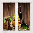 thumbnail image 1 of Rustic Kitchen Curtains, Farmhouse Glasses of Red Wine Grapes on Wooden Table Window Treatments for Cafe Living Room Bedroom Decor, French Romantic Brown Barrels Drapes,42x63 Inch, 1 of 6