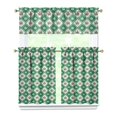 thumbnail image 1 of Rustic Kitchen Curtains Set of 3, 27.5x36 Inch Bamboo Leaf Pattern Polyester Valance and Tiers, Nature Theme Short Curtains for Bathroom or Kitchen Window Decor, 1 of 6